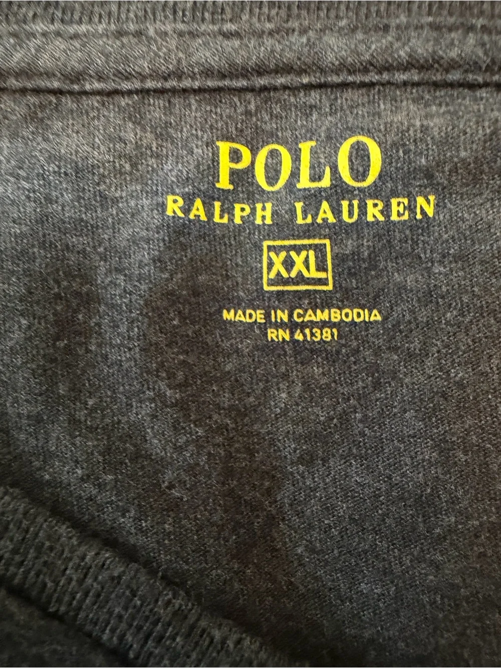 Polo Ralph Lauren Men's Long-Sleeve V-Neck T-Shirt Gray/Pink Pony